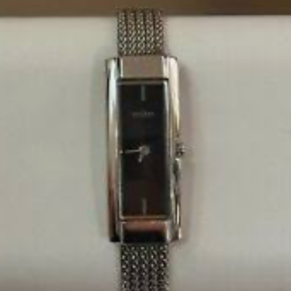 Skagen Stunning Black & Silver Mesh Dial Ladies‎ Watch Afdjustable RARE